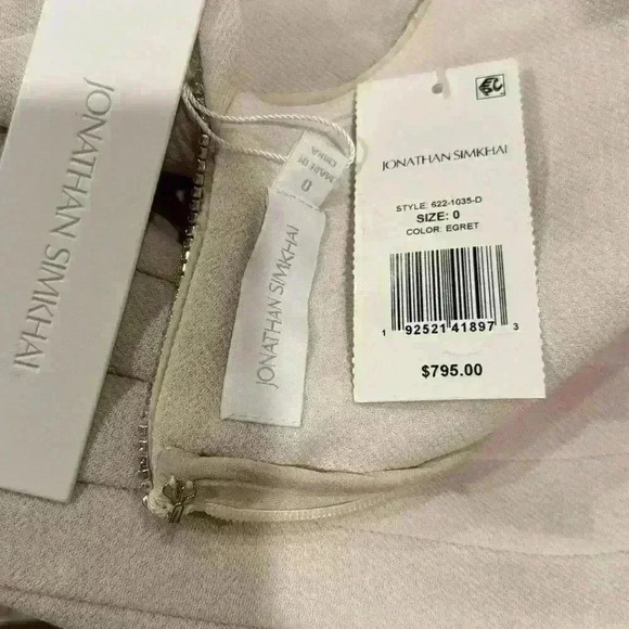 Jonathan Simkhai Ayla Diamante Midi Dress in Egret Sz O Retails $798 Brand New - Picture 4 of 4